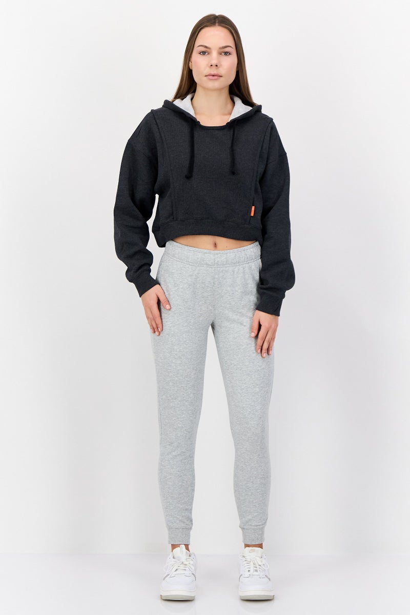 Nike Women Loose Fit Heather Long Sleeve Training Hoodie, Black - Image 4